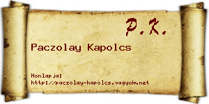 Paczolay Kapolcs névjegykártya
